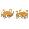 Tables and Chairs - Kit -- One Each Square and Round Tables, 12 Chairs, HO, Walthers SceneMaster 4191