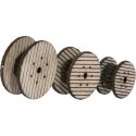 Cable Reels -- Laser-cut Wood Kit, HO, Walthers SceneMaster 4155
