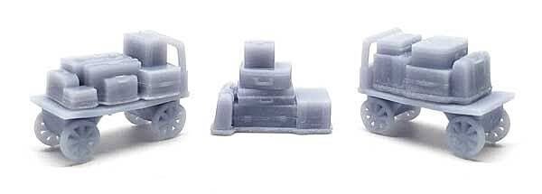 Luggage -- Unpainted 3D Printed Parts pkg(5), N, ALL SCALE MINIATURES 1600987