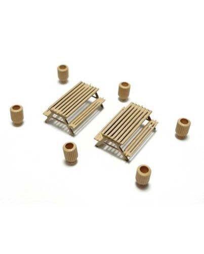 6 Wooden Garbage Cans/Bins & 2 Picnic Tables, N, Kato USA Inc 85211024