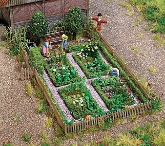 Farm Garden w/Accessories -- Kit, HO, Busch Gmbh & Co Kg 1254