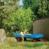 Hay Harvest - Action Set -- Low-Side Farm Trailer, 3 Hay Stacks, Figure, Farm Tools, HO, Busch Gmbh & Co Kg 79851