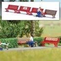 Bench Painter - Action Set -- Painter Figure, 4 Benches, German Signs, HO, Busch Gmbh & Co Kg 7978