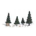 Rabbits/Hares - Action Set -- 7 Rabbits, Wood Pile, 4 Small Pine Trees, HO, Busch Gmbh & Co Kg 7986