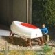 Boat Painting - Action Set -- Motor Boat, Figure, Boat Stands, Toolboxes, HO, Busch Gmbh & Co Kg 79816