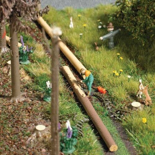 Tree Debarking - Action Set -- 3 Logs, Branches, Figure, Chainsaw, HO, Busch Gmbh & Co Kg 79881
