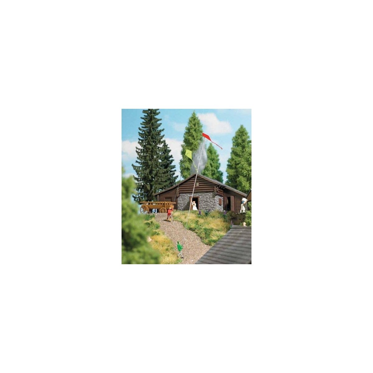 Flying Kites - Action Set -- 2 Figures, 2 Kites, HO, Busch Gmbh & Co Kg 7866