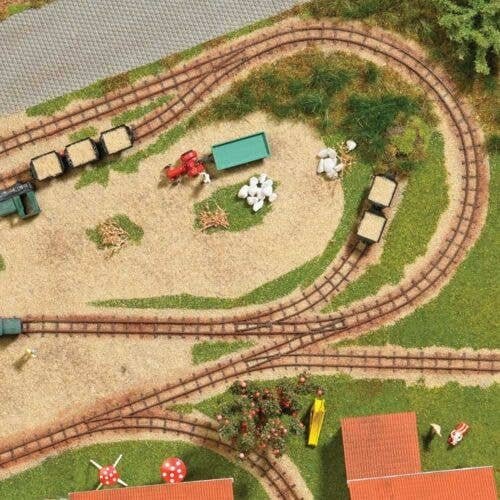 Non-Operating Track Set - Feldbahn -- Includes 40 Non-Operable Track Sections, 3 Turnout Pairs, N, Busch Gmbh & Co Kg 8079
