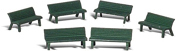 Scenic Accents(R) Figures -- Park Benches pkg(6), O, Woodland Scenics 2758