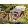 Garden w/Summer House - Kit (Plastic w/Scenery Materials) -- 4-1/8 x 2-7/8 x 1-1/4′ 10.5 x 7.4 x 3.2cm, HO, Faller Gmbh 18049