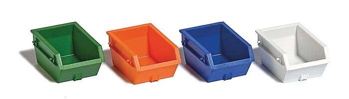 1.6yd 1.5m Cu. Dumpster 4-Pack -- 1 Each: Green, Orange, Blue, White, HO, Busch Gmbh & Co Kg 7752