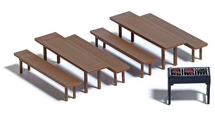 Beer Grill w/Benches & Tables, HO, Busch Gmbh & Co Kg 7782