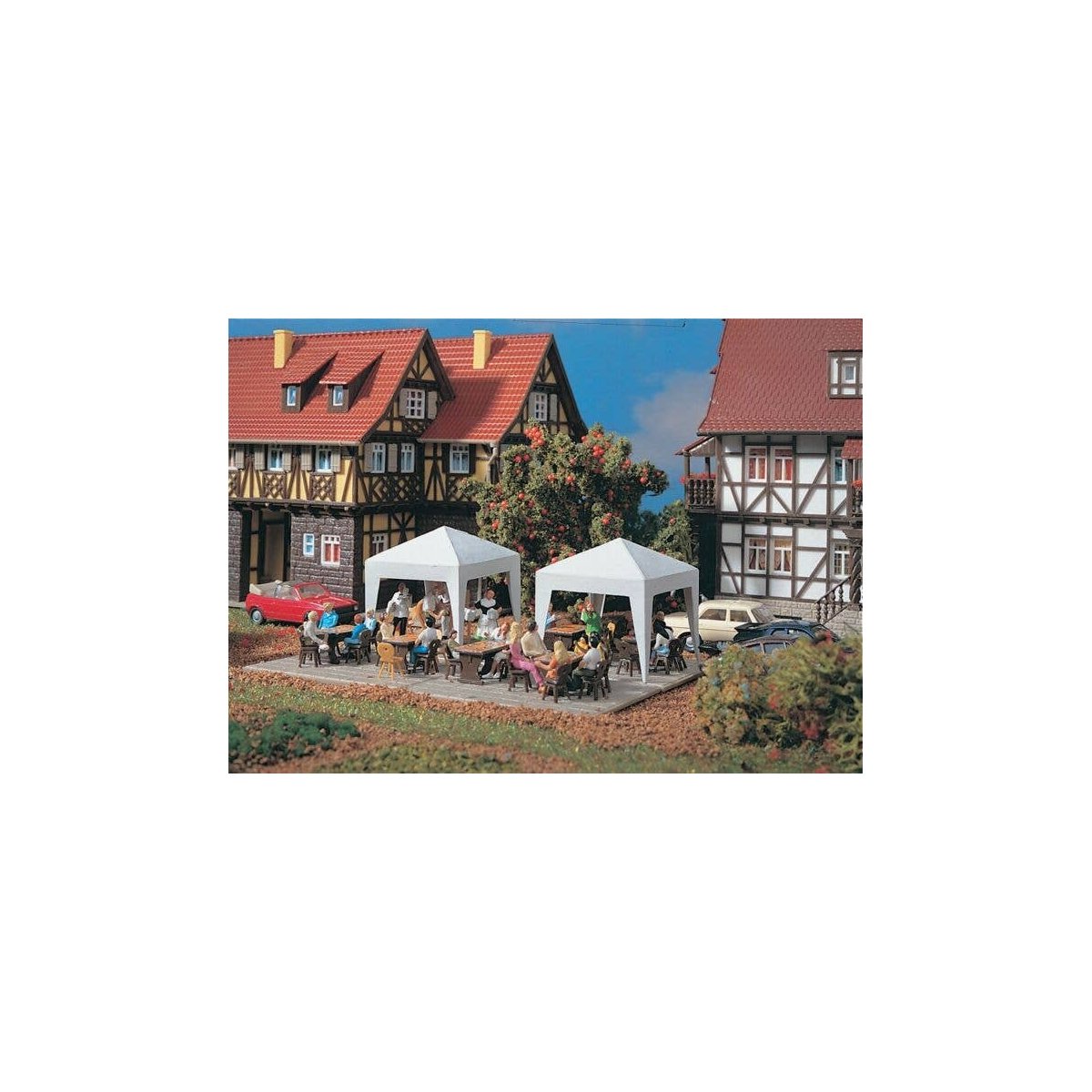 Party Tents pkg(2) -- 1-13/32 x 1-13/32 x 1-5/8′ 3.5 x 3.5 x 4cm, HO, Vollmer Gmbh 45130