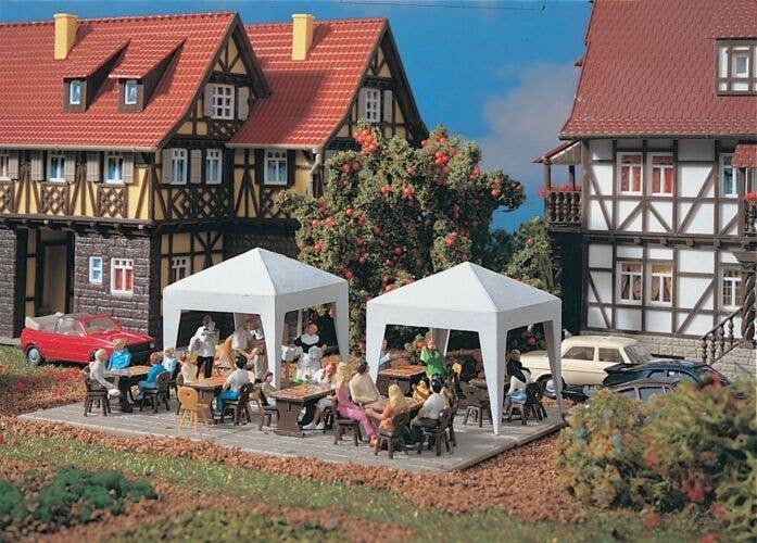Party Tents pkg(2) -- 1-13/32 x 1-13/32 x 1-5/8′ 3.5 x 3.5 x 4cm, HO, Vollmer Gmbh 45130