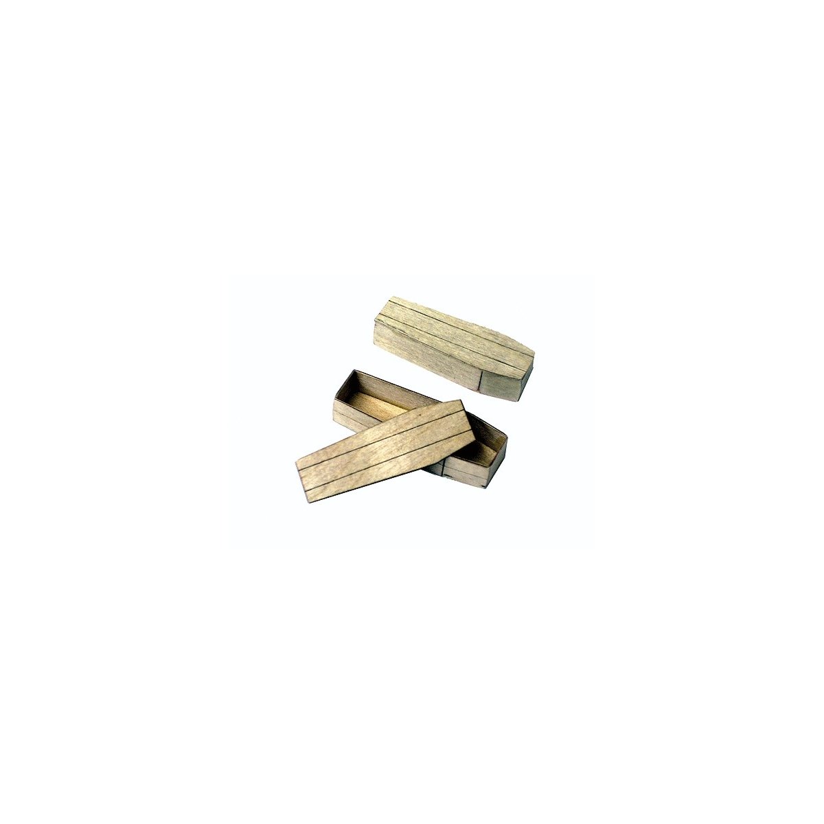 Pinch-Toe Coffin Laser-Cut Wood Kit pkg(4), HO, B.T.S. 23009