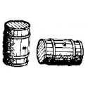 Wooden Barrels -- Small pkg(10), HO, Durango Press 23