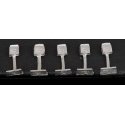 Letter Boxes -- Unpainted Metal Castings pkg(5), HO, Durango Press 217