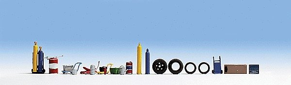 Scenic Accessory Sets -- Auto Workshop, HO, Noch Gmbh & Co 14815