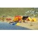Camping Site -- Four tents, table, stool, campfire and sign - no figures, HO, Busch Gmbh & Co Kg 6026