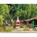 Stone Chimney Barbecue with Glowing Fire - Action Set -- 14-16V, HO, Busch Gmbh & Co Kg 5403