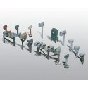 Scenic Details(R) (Unpainted Metal Castings) -- Assorted Rural & City Mailboxes, HO, Woodland Scenics 206