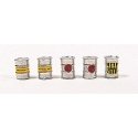 Industrial Barrels pkg(5) -- Silver, HO, JL Innovative Design 412