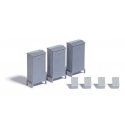 Trackside Details Set -- 3 Relay Cabinets and 4 Pole-Mount Dispatcher Telephone Boxes, HO, Busch Gmbh & Co Kg 7792