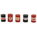Custom Oil Barrel pkg(5) -- Mobil Oil (red, black), HO, JL Innovative Design 563