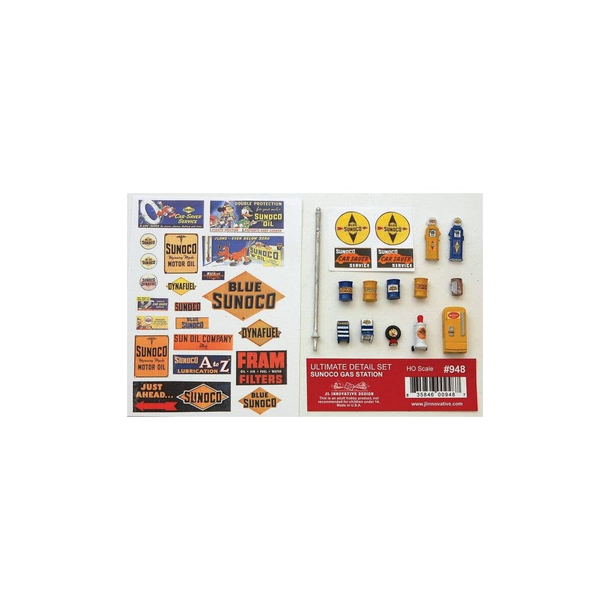 Decorated Ultimate Detail Set -- Flying A Gas Station, HO, JL Innovative Design 948