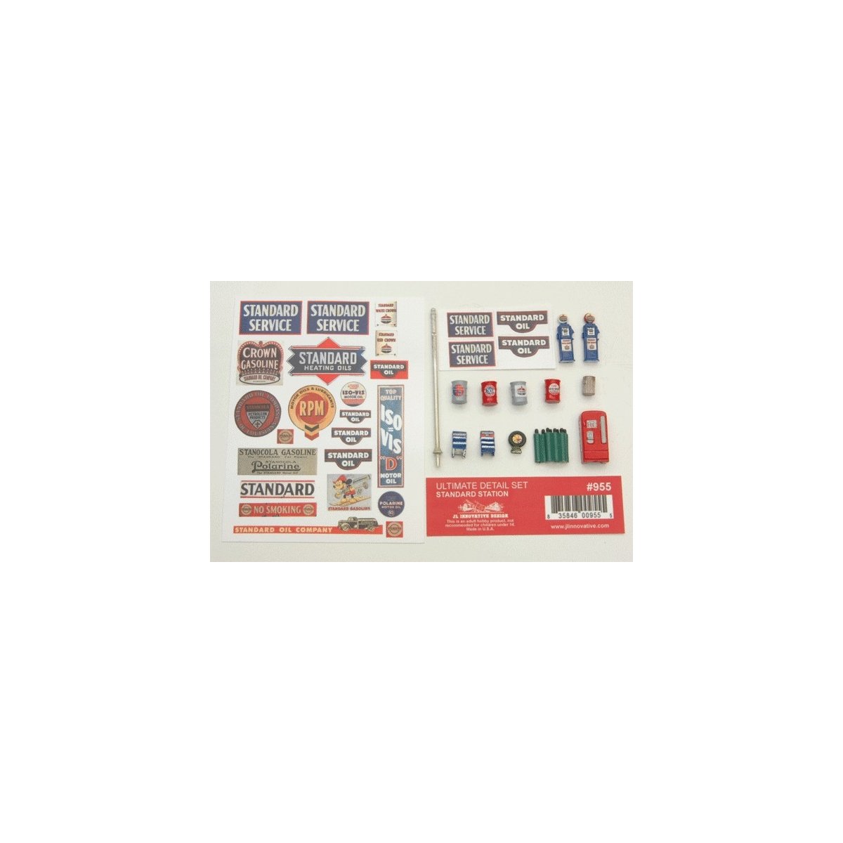 Decorated Ultimate Detail Set -- Standard Gas Station, HO, JL Innovative Design 955