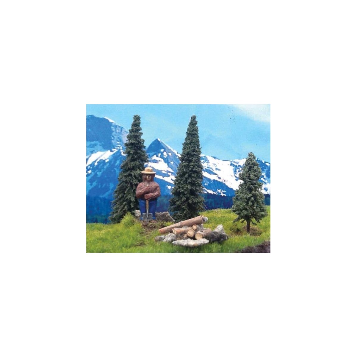 Smokey the Bear w/3 Trees -- Assembled, ALL, Grand Central Scenery SMKY01