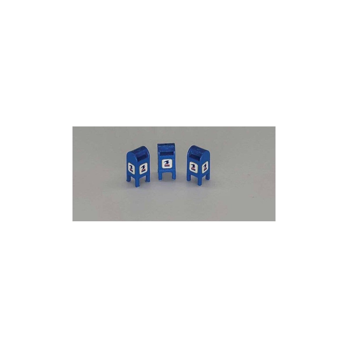 Custom U.S. Mail Street Mailbox 3-Pack -- 1971-1992 (blue), HO, JL Innovative Design 802