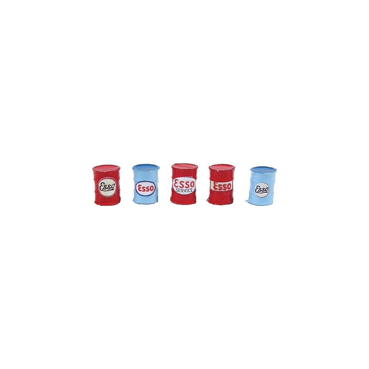 Custom Oil Barrels -- Esso (red, light blue) pkg(5), HO, JL Innovative Design 574