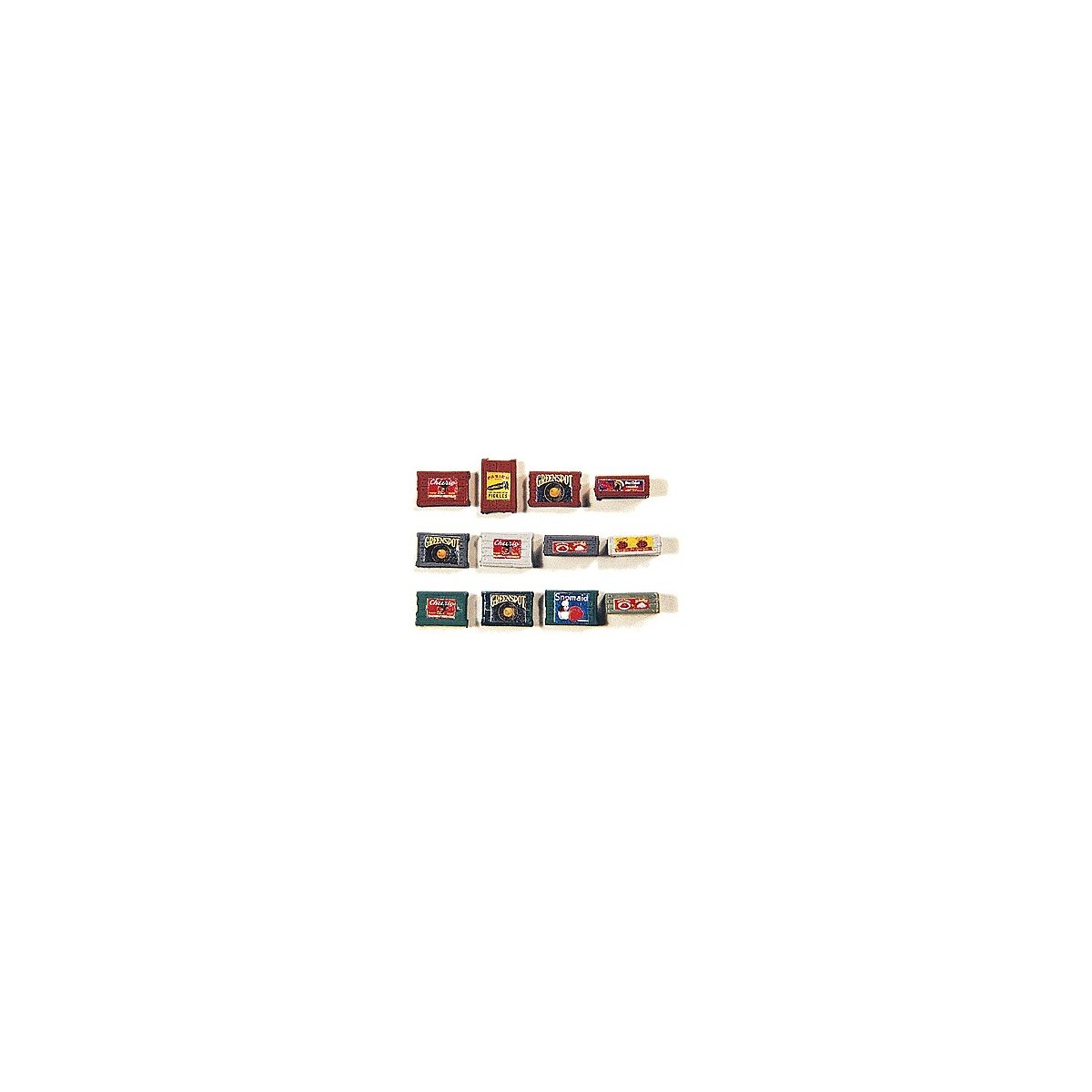 Custom Crates Fruit and Food Series -- Small (Assorted, brown) pkg(4), HO, JL Innovative Design 324