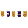 Custom Oil Barrel pkg(5) -- Sunoco (blue, yellow), HO, JL Innovative Design 558