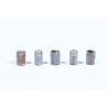 Custom Garbage Cans -- Painted & Rusted pkg(5), HO, JL Innovative Design 718