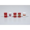 Custom Oil Barrels, pkg(5) -- Atlantic (red, white), HO, JL Innovative Design 556