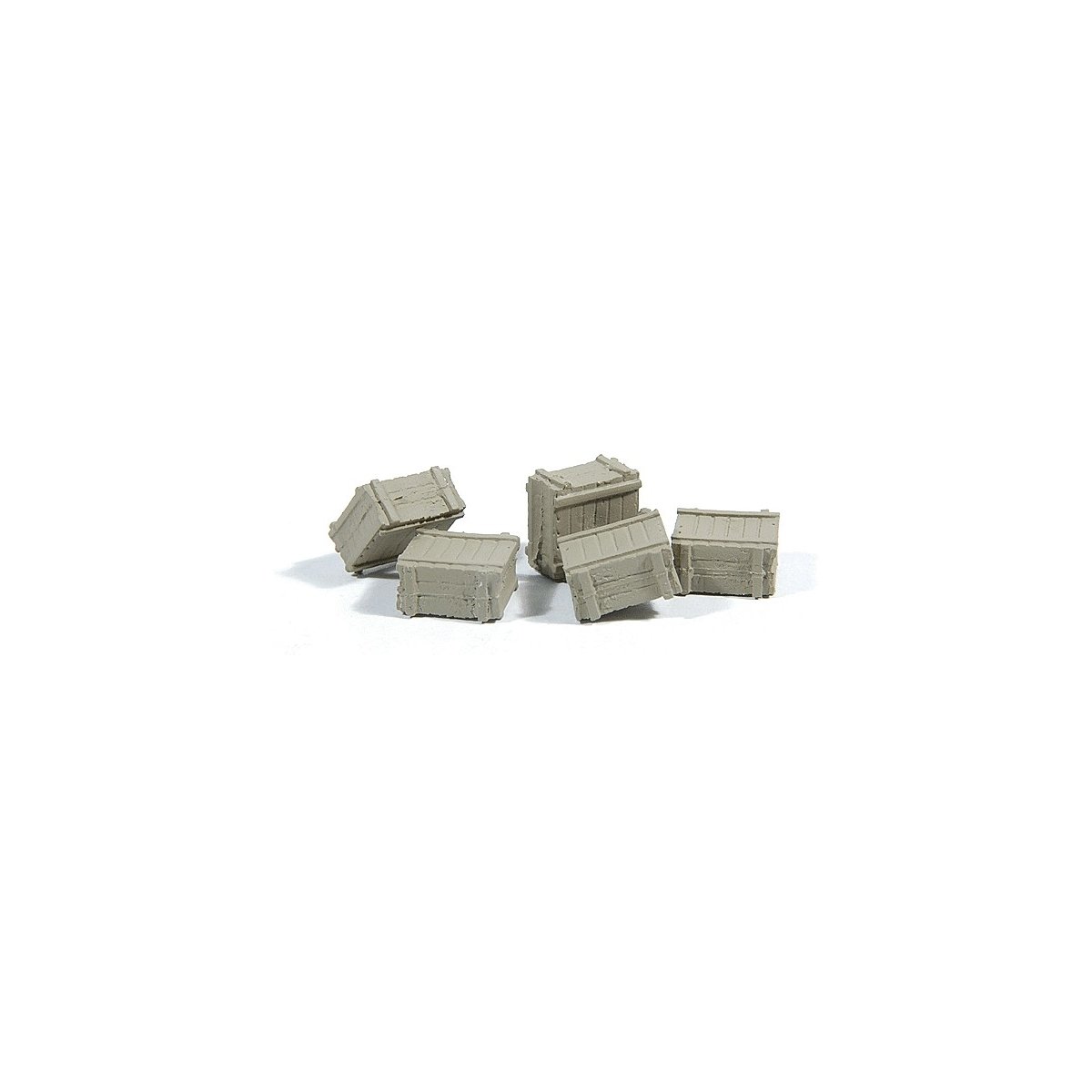 Medium Square Crate (Cast Metal) -- Unpainted pkg(5), HO, Durango Press 136