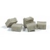 Medium Square Crate (Cast Metal) -- Unpainted pkg(5), HO, Durango Press 136