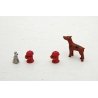 Dogs and Hydrants -- Unpainted Metal Castings 2 Each, HO, Durango Press 144