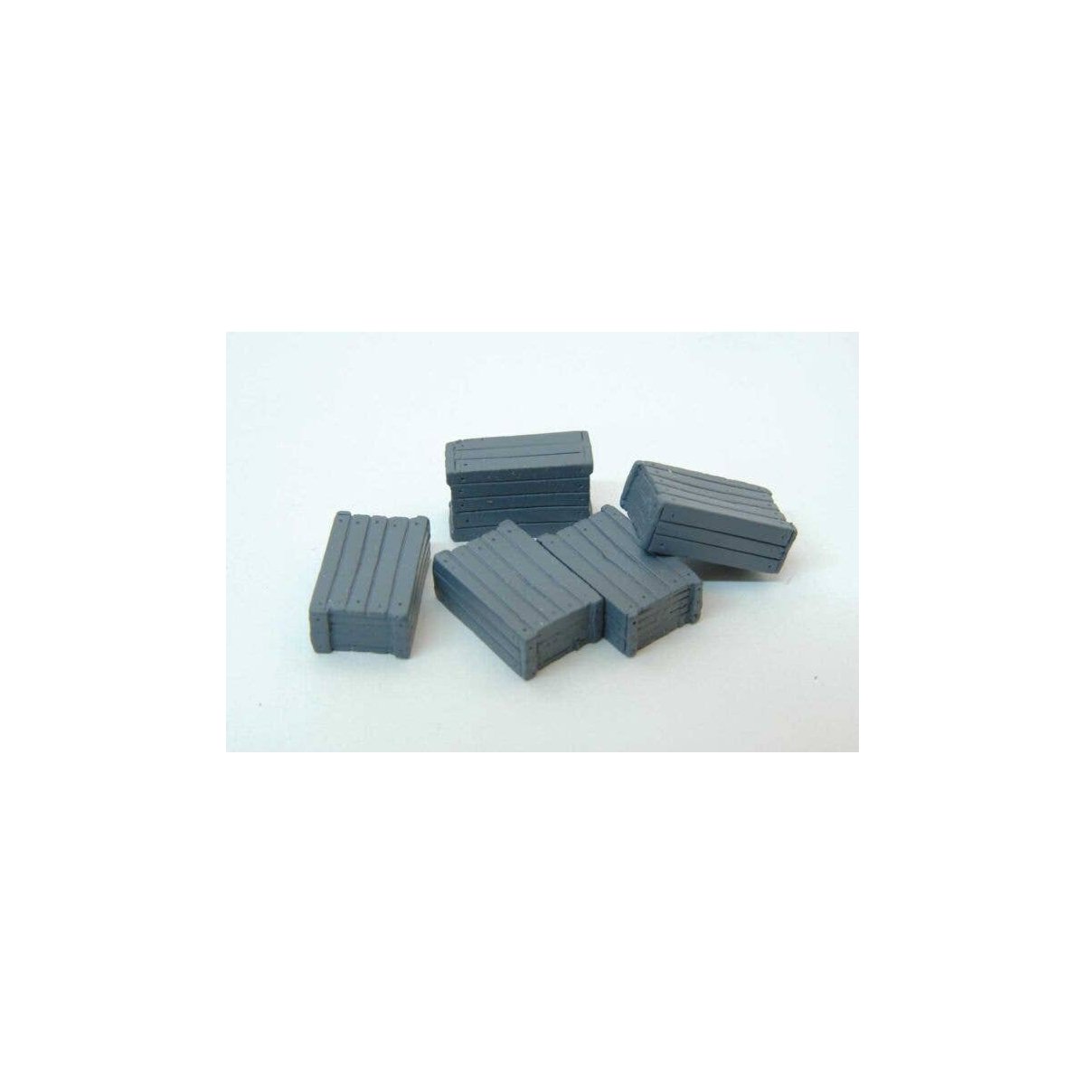 Unpainted Metal Castings -- Large Packing Case Crates pkg(5), HO, Durango Press 157