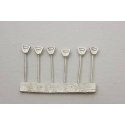 Parking Meters -- Unpainted Metal Castings pkg(6), HO, Durango Press 195