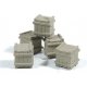 Small Square Crate (Cast Metal) -- Unpainted pkg(5), HO, Durango Press 135