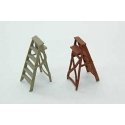 Step Ladder -- Unpainted Metal Castings pkg(2), HO, Durango Press 179