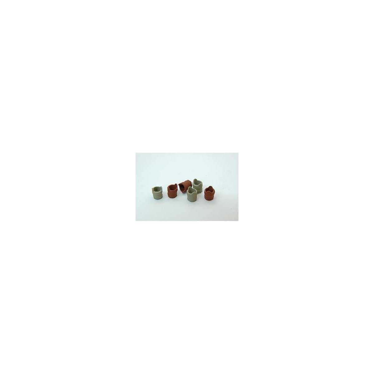 Open Buckets -- Unpainted Metal Castings pkg(6), HO, Durango Press 159