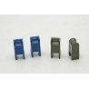 Street Mail Boxes -- Unpainted Metal Castings pkg(4), HO, Durango Press 115