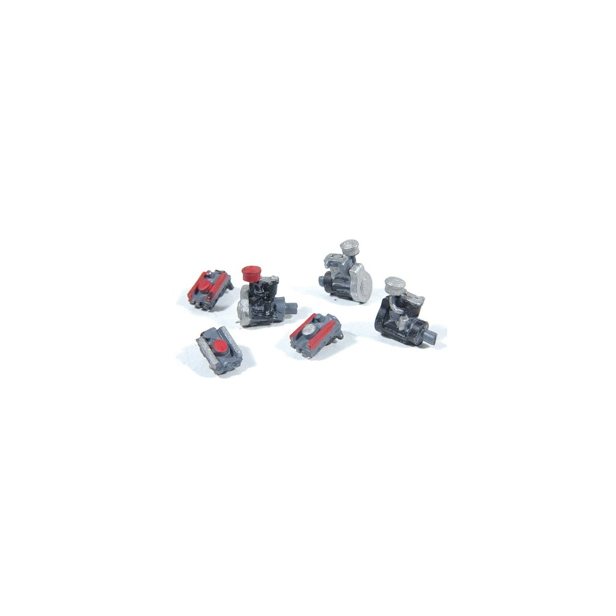 Auto Engines (Cast Metal) -- 2 Styles, Unpainted pkg(6), HO, Durango Press 138