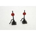 Vintage Switch Stands -- Unpainted Metal Castings pkg(2), HO, Durango Press 158