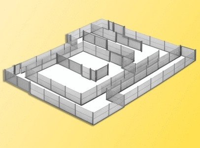 Mesh Fencing - 3.3 Yards 3m -- Gray, HO, Kibri 38605