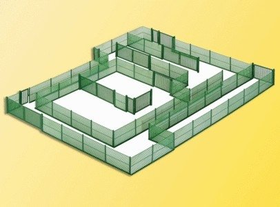 Mesh Fencing - 9.8′ 3m -- Green, HO, Kibri 38603